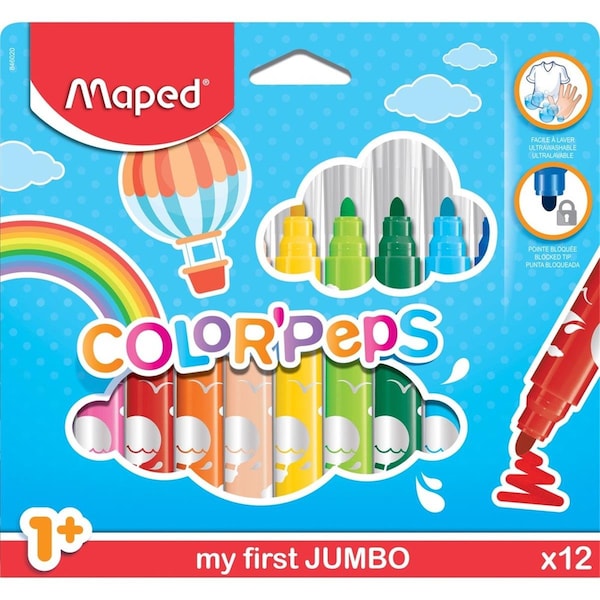 Maped 0.5 mm Helix Color Peps My First Jumbo Markers - Pack of 12 HLX846020 - main